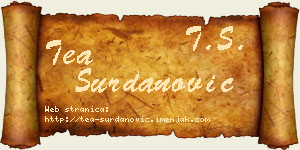 Tea Surdanović vizit kartica